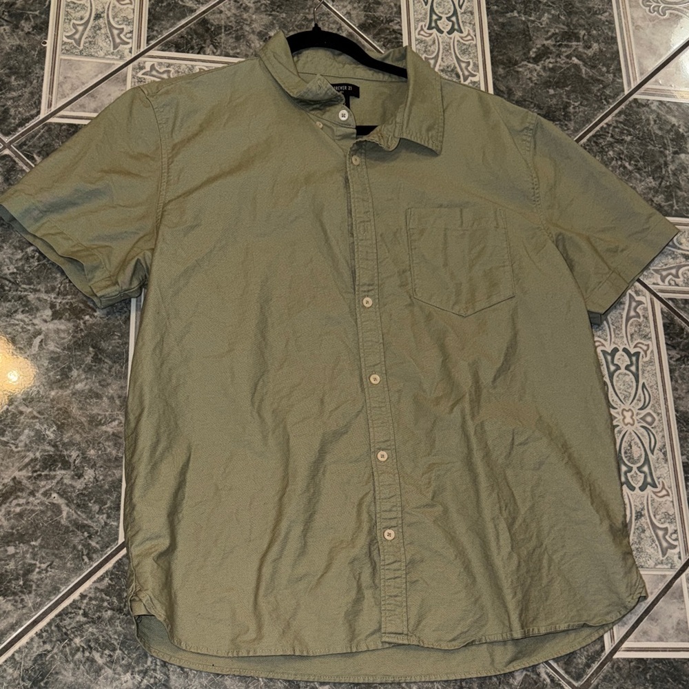 Forever 21 Casual Olive Button Down Shirt